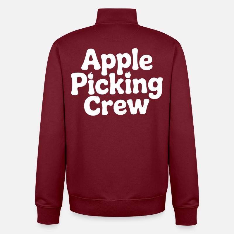 Fall Apple Picking Team - Unisex Organic Zip Sweatshirt by Stanley/Stella - burgundy