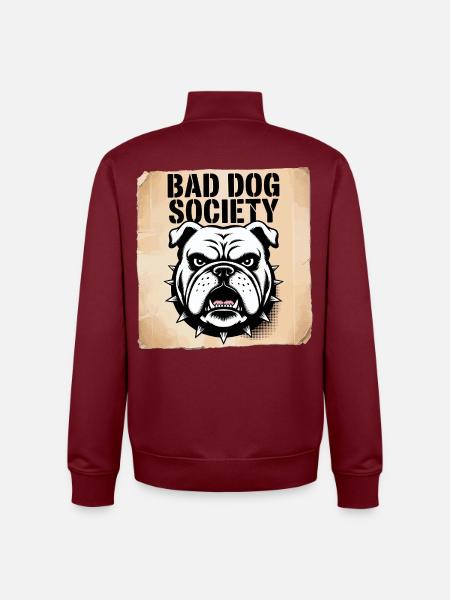 Bad Dog Society - Unisex Organic Zip Sweatshirt by Stanley/Stella - burgundy