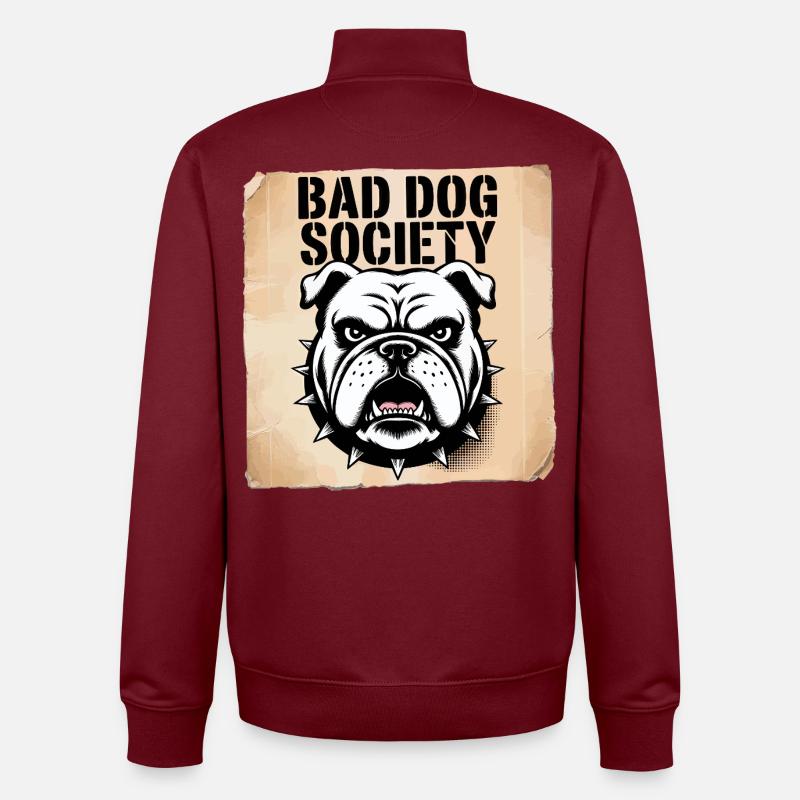 Die Gesellschaft der bösen Hunde - Unisex Organic Zip Sweatshirt von Stanley/Stella - Burgunderrot