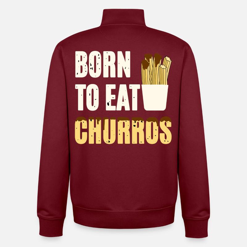 Né pour manger des churros - Sweat zippé unisexe en coton bio Stanley/Stella - bordeaux