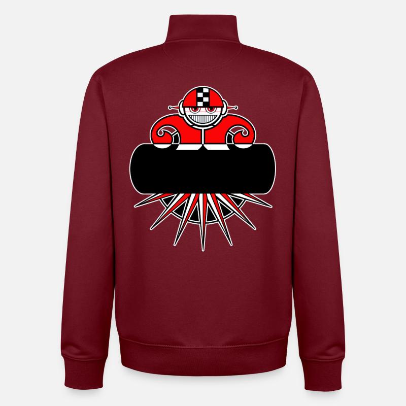 Customizable Stylized Robot - Unisex Organic Zip Sweatshirt by Stanley/Stella - burgundy