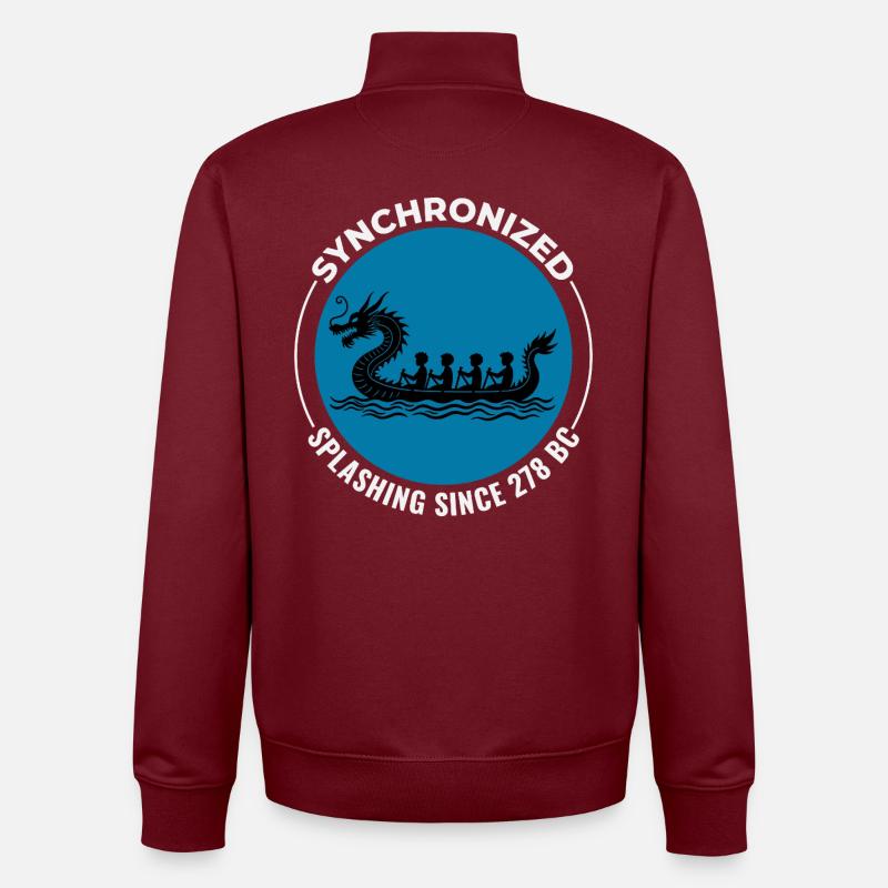 Synchronized Paddling Design  - Unisex Organic Zip Sweatshirt by Stanley/Stella - burgundy