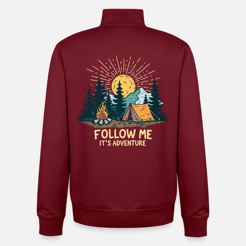 Aventure Nocturne en Nature - Sweat zippé unisexe en coton bio Stanley/Stella - bordeaux