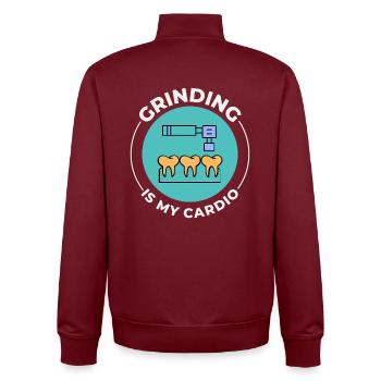 Prothésiste dentaire Artisanat Art - Sweat zippé unisexe en coton bio Stanley/Stella - bordeaux - Dos - AI Model Male 185 dark (185cm)