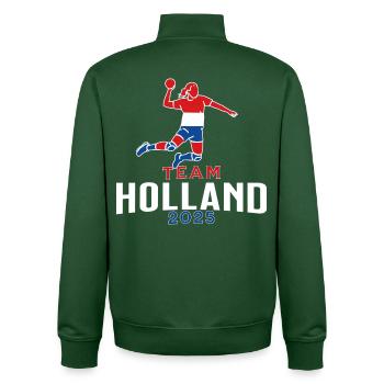 Handball World Cup 2025 Team Holland - Unisex Organic Zip Sweatshirt by Stanley/Stella - bottle green - Back - AI Model Male 185 dark (185cm)