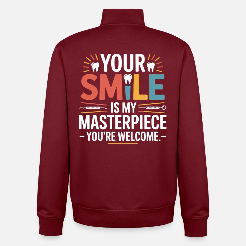 Dental Bridge Technician Design  - Unisex Organic Zip Sweatshirt by Stanley/Stella - burgundy