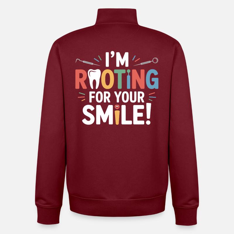  Dental Articulator Tech Design  - Unisex Organic Zip Sweatshirt by Stanley/Stella - burgundy