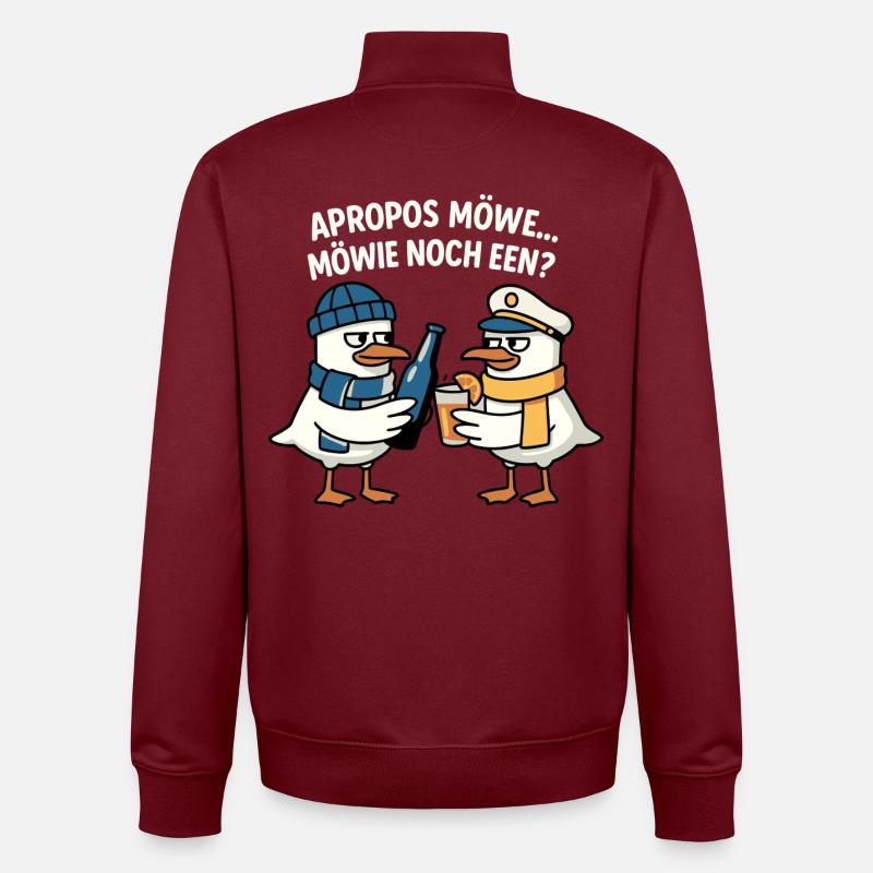Möwe Motiv - Unisex Organic Zip Sweatshirt von Stanley/Stella - Burgunderrot