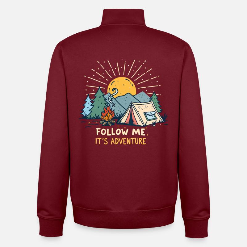 Aventure au Campement - Sweat zippé unisexe en coton bio Stanley/Stella - bordeaux
