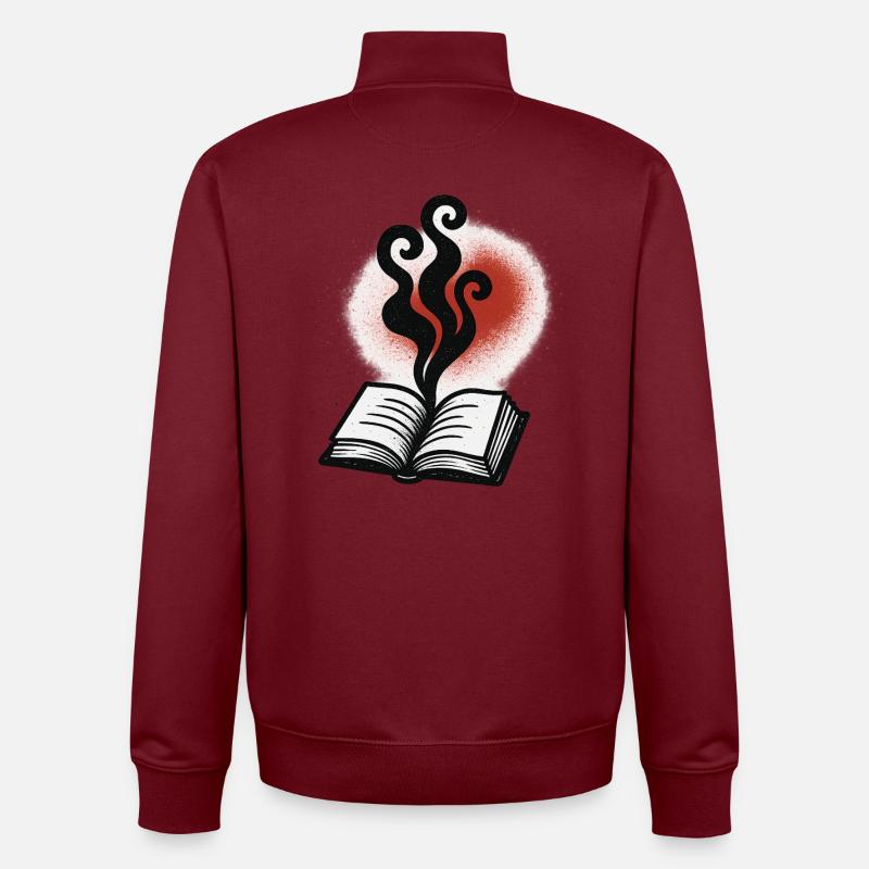 L’étincelle de l’imagination d’un livre - Sweat zippé unisexe en coton bio Stanley/Stella - bordeaux