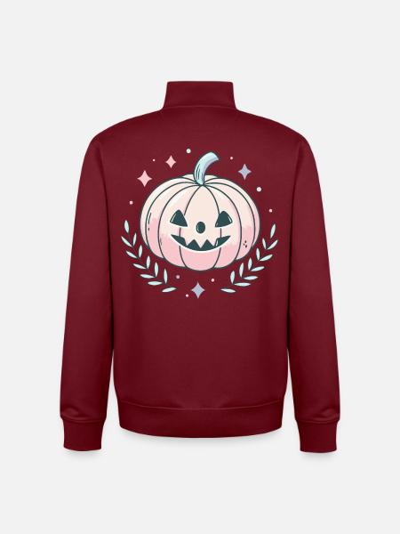 Happy pastel pumpkin - Unisex Organic Zip Sweatshirt by Stanley/Stella - burgundy