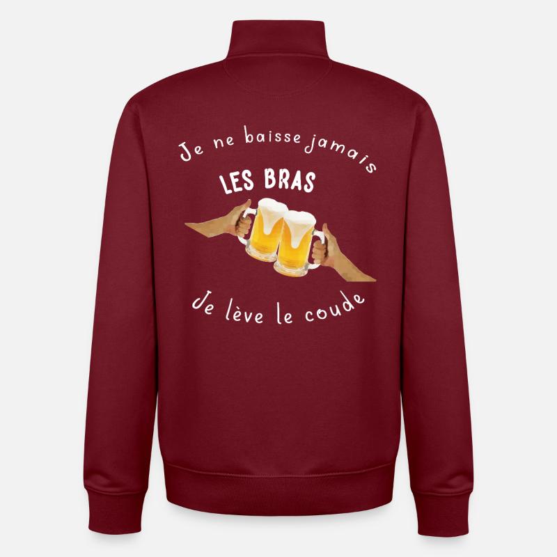 Toast bière entre amis - Sweat zippé unisexe en coton bio Stanley/Stella - bordeaux