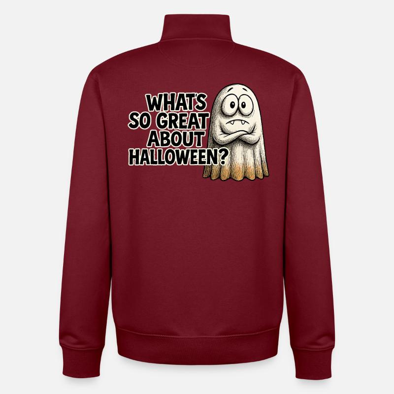 What's so great about Halloween? - Unisex Organic Zip Sweatshirt by Stanley/Stella - burgundy