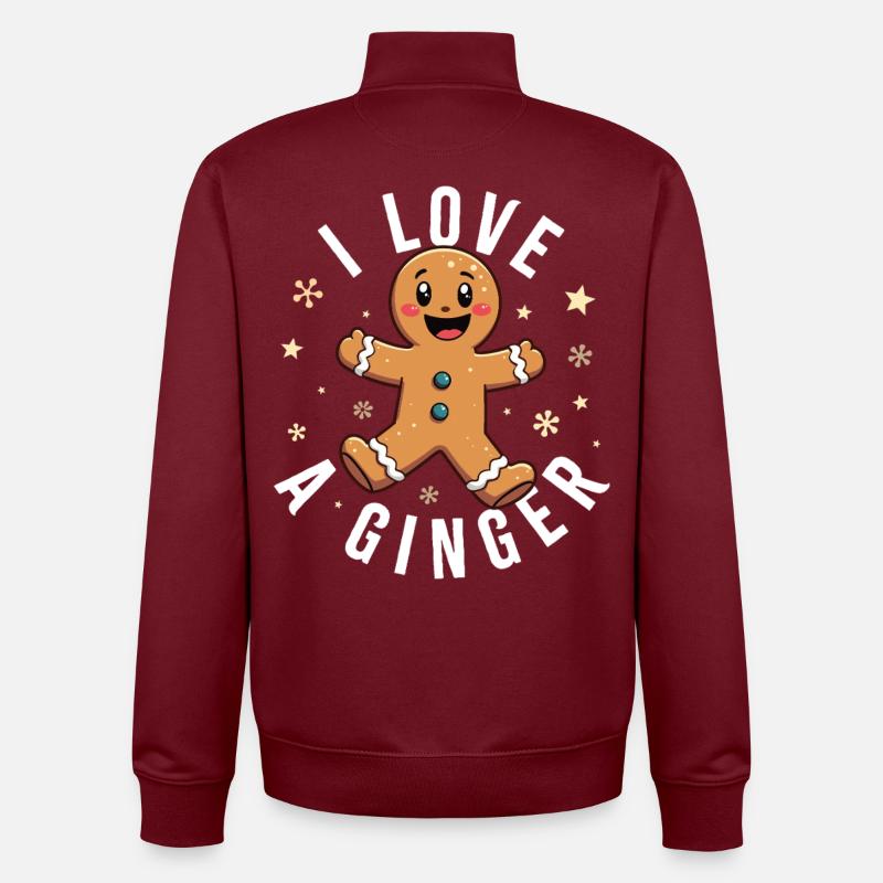 Ich liebe Ingwer - Unisex Organic Zip Sweatshirt von Stanley/Stella - Burgunderrot