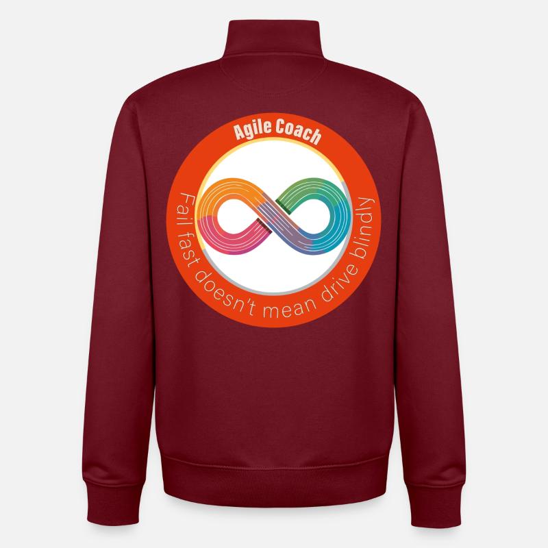Fail fast doesn't mean drive blindly! - Unisex Organic Zip Sweatshirt von Stanley/Stella - Burgunderrot