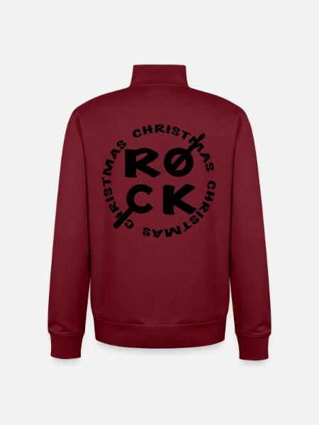 Christmas Rock - Christmas Musician Drums - Unisex Organic Zip Sweatshirt by Stanley/Stella - burgundy