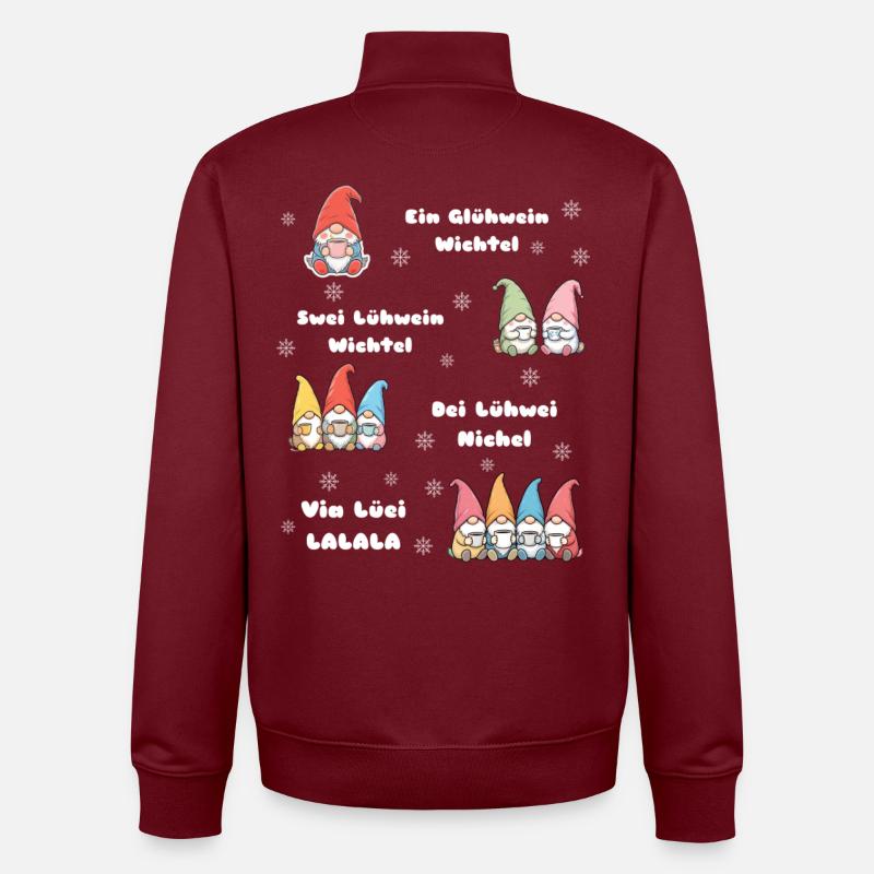 Christmas Wichtel Glühwein - Unisex Organic Zip Sweatshirt von Stanley/Stella - Burgunderrot