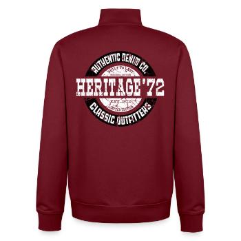 Heritage ’72 Authentic Denim Co. Vintage Style - Sweat zippé unisexe en coton bio Stanley/Stella - bordeaux - Dos - AI Model Male 185 dark (185cm)