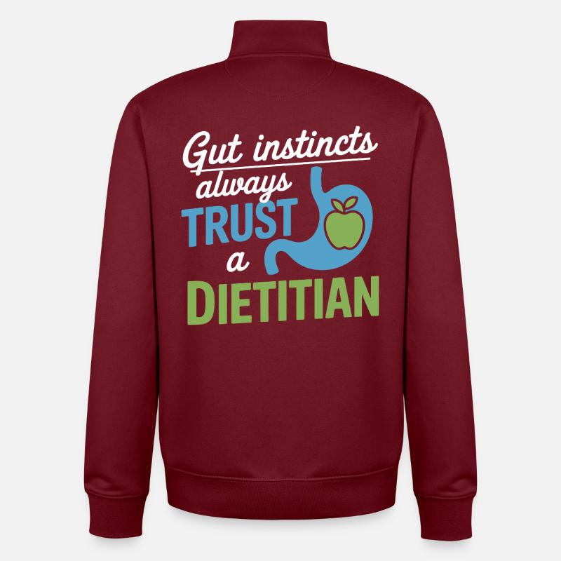 Diététiste agréée Instincts Professional - Sweat zippé unisexe en coton bio Stanley/Stella - bordeaux