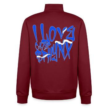 I Love Sphynx Cats Graffiti - Unisex Organic Zip Sweatshirt von Stanley/Stella - Burgunderrot - Hinten - AI Model Male 185 dark (185cm)