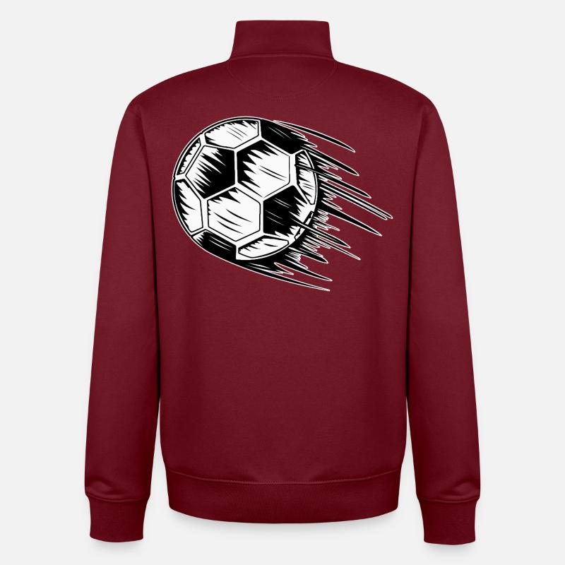 Fußball in Flug - Unisex Organic Zip Sweatshirt von Stanley/Stella - Burgunderrot