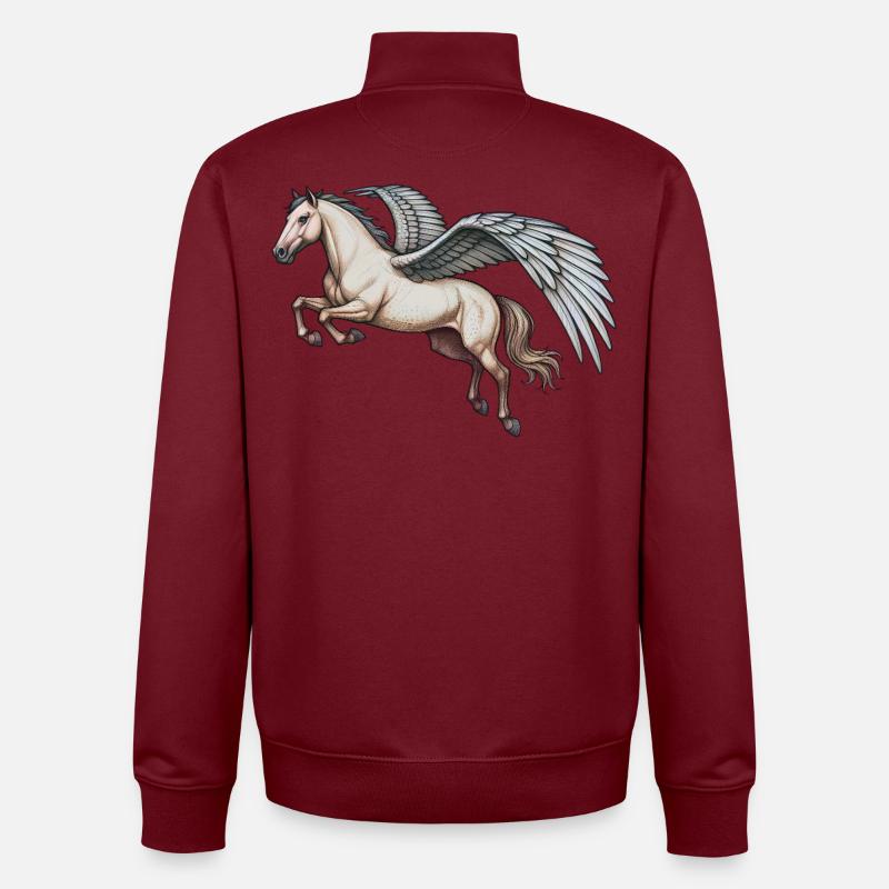 PEGASUS - animals - Sweat zippé unisexe en coton bio Stanley/Stella - bordeaux