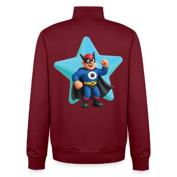 SUPER HERO - baby & kids - Sweat zippé unisexe en coton bio Stanley/Stella - bordeaux - Dos - AI Model Male 185 dark (185cm)