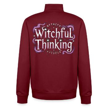 Witchcraft Witchful Thinking Loves Tarot Reading - Unisex Organic Zip Sweatshirt von Stanley/Stella - Burgunderrot - Hinten - AI Model Male 185 dark (185cm)