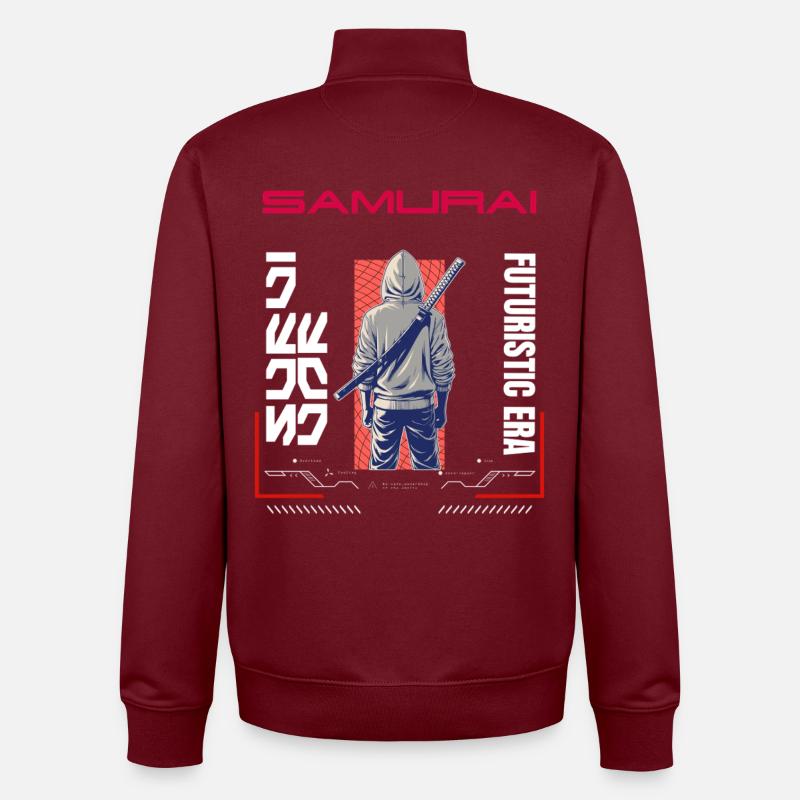 Samurai Hoodie Klinge - Unisex Organic Zip Sweatshirt von Stanley/Stella - Burgunderrot