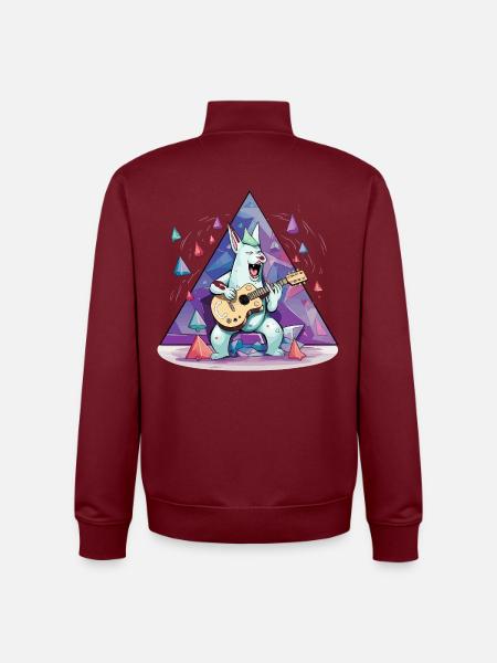 Crystal Bunny with Guitar - Unisex Organic Zip Sweatshirt by Stanley/Stella - burgundy