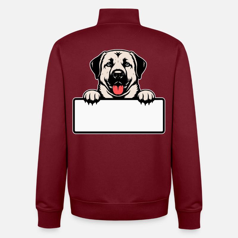 Kangal with shield to personalize - Unisex Organic Zip Sweatshirt by Stanley/Stella - burgundy