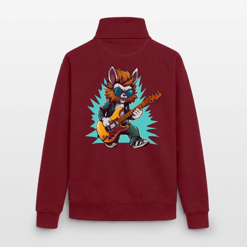 Gitarrowl Rockwolf mit Sonnenbrille Unisex Organic Zip Sweatshirt von Stanley/Stella