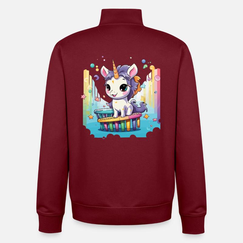 Pastel uni sur diapositive arc-en-ciel - Sweat zippé unisexe en coton bio Stanley/Stella - bordeaux