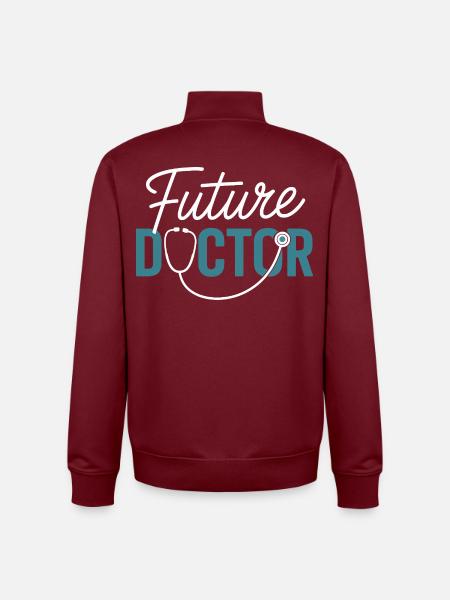 Future Doctor Stethoscope Design - Unisex Organic Zip Sweatshirt by Stanley/Stella - burgundy