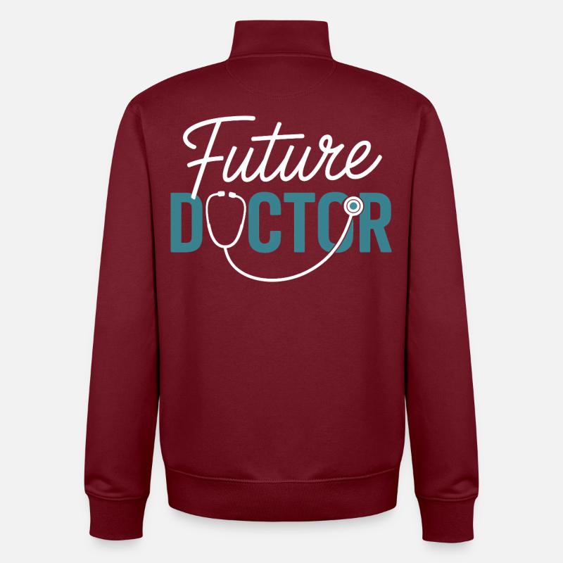 Future conception du stéthoscope Doctor - Sweat zippé unisexe en coton bio Stanley/Stella - bordeaux