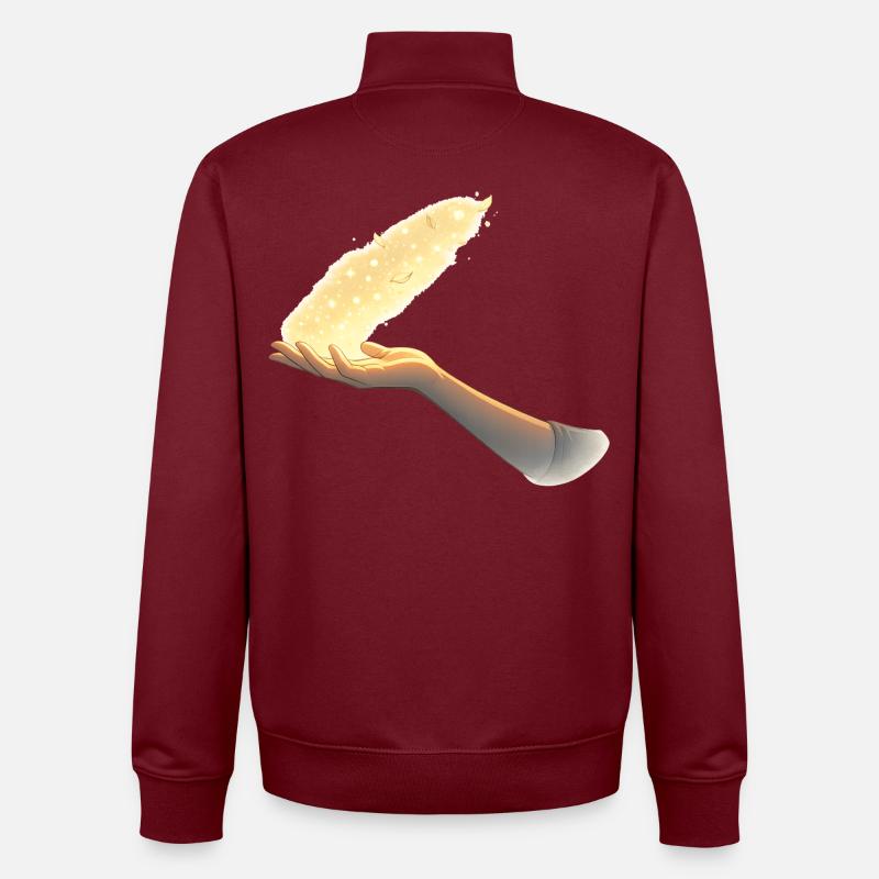Loslassen – ein stilles Zeichen - Unisex Organic Zip Sweatshirt von Stanley/Stella - Burgunderrot