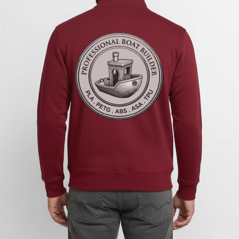 Constructeur professionnel de bateaux – Emblème d’impression 3D Sweat zippé unisexe en coton bio Stanley/Stella