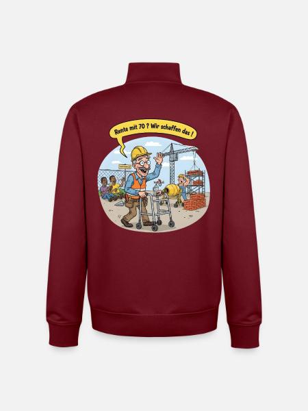 Rente mit 70 ? - Unisex Organic Zip Sweatshirt von Stanley/Stella - Burgunderrot