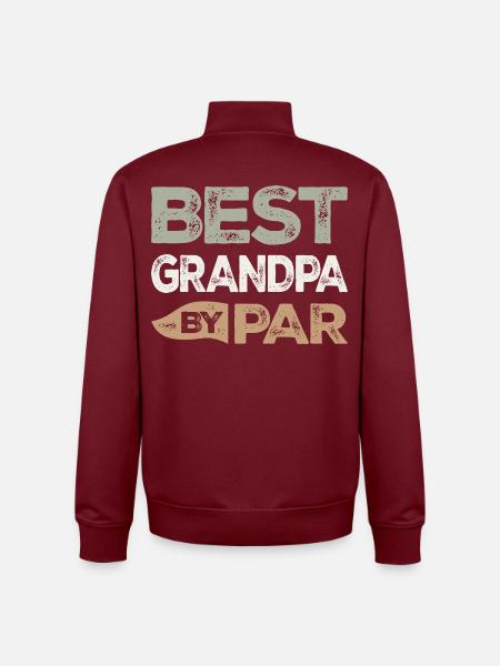 Morsom golf-gave bestefar - Unisex genser med glidelås i økologisk bomull Stanley/Stella - burgunderrød