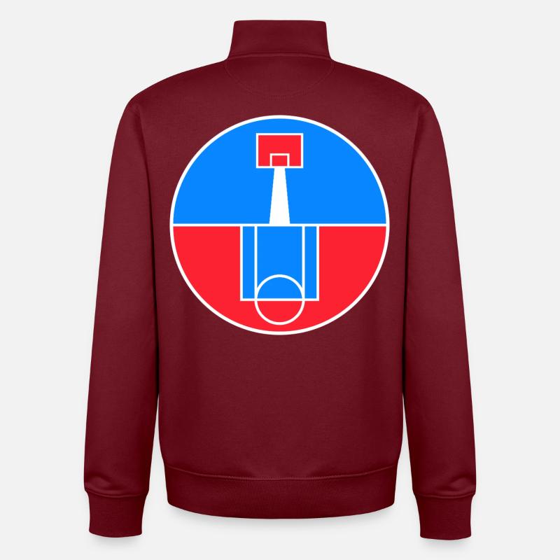 Rundes Basketballfeld-Abzeichen - Unisex Organic Zip Sweatshirt von Stanley/Stella - Burgunderrot
