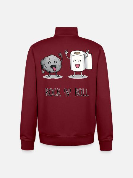 Funny Rock 'n' Roll Cartoon Design - Unisex Organic Zip Sweatshirt by Stanley/Stella - burgundy