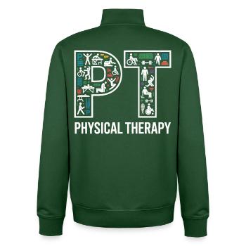 Physiotherapy Mosaic Pictogram - Unisex Organic Zip Sweatshirt by Stanley/Stella - bottle green - Back - AI Model Male 185 dark (185cm)
