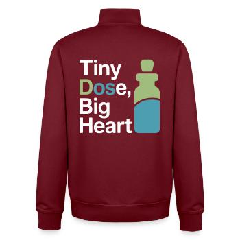 Certified Clinical Micro-Dose Practitioner Apparel - Unisex Organic Zip Sweatshirt by Stanley/Stella - burgundy - Back - AI Model Male 185 dark (185cm)