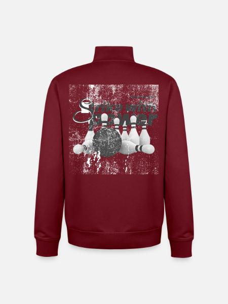 Power Strike Bowling Grunge - Unisex Organic Zip Sweatshirt by Stanley/Stella - burgundy