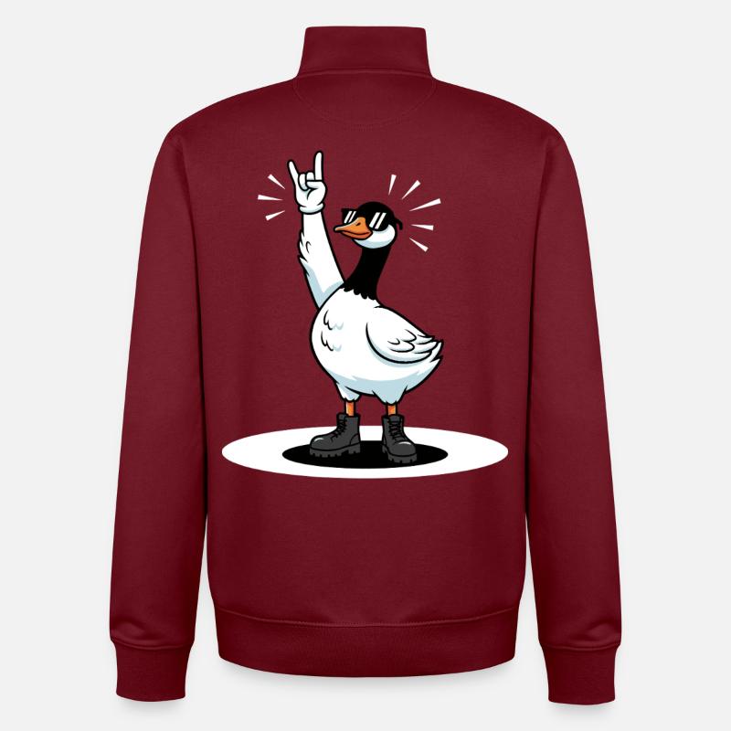 Gans Rock Musik Fan Geschenkidee - Unisex Organic Zip Sweatshirt von Stanley/Stella - Burgunderrot