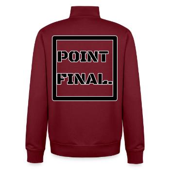 PUNKT SCHLUSS - Unisex Organic Zip Sweatshirt von Stanley/Stella - Burgunderrot - Hinten - AI Model Male 185 dark (185cm)