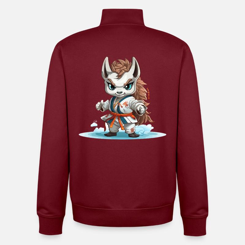 Fierce Snow Fox - Unisex Organic Zip Sweatshirt by Stanley/Stella - burgundy
