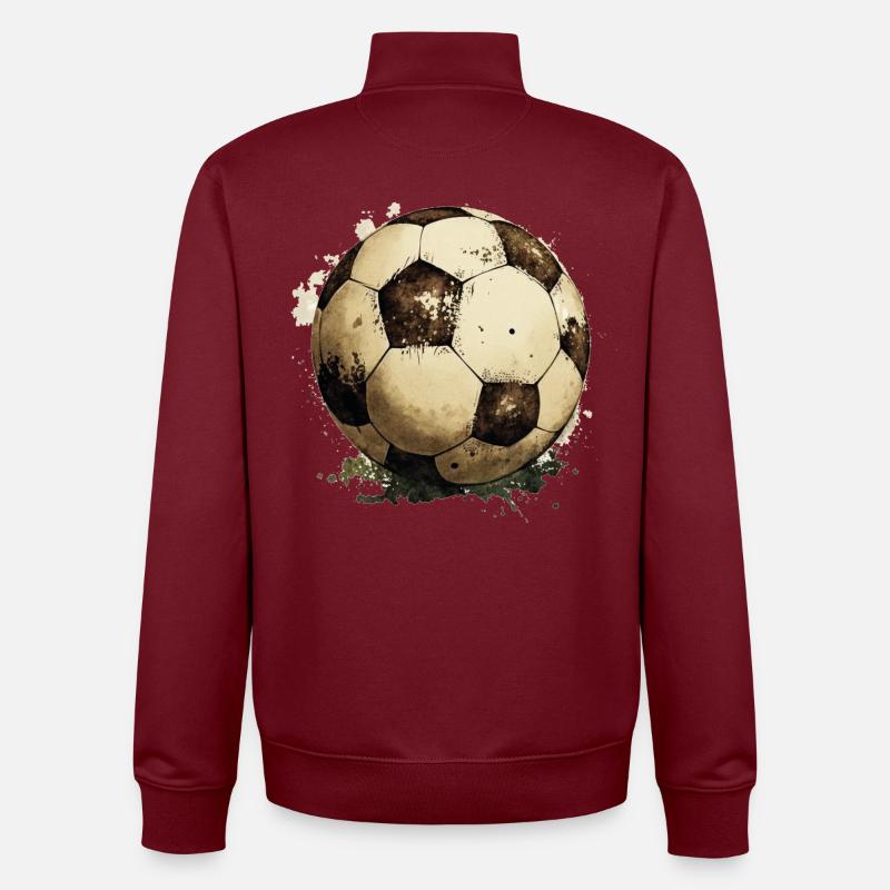 Ballon de football - Sweat zippé unisexe en coton bio Stanley/Stella - bordeaux