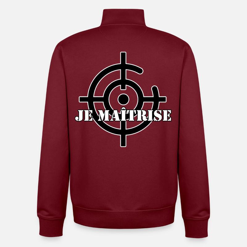 JE MAÎTRISE. - Sweat zippé unisexe en coton bio Stanley/Stella - bordeaux