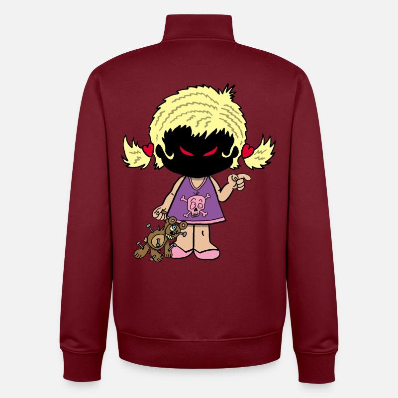 Dämonisches kleines Mädchen - Unisex Organic Zip Sweatshirt von Stanley/Stella - Burgunderrot